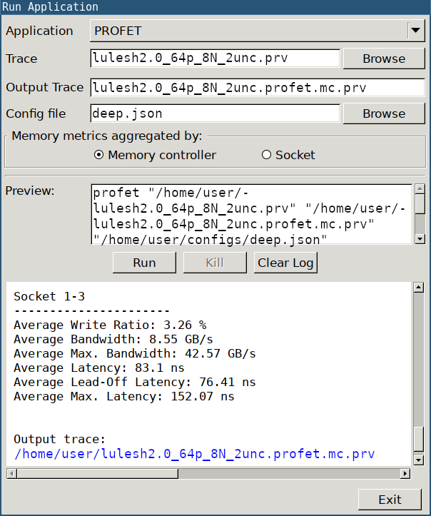 MESS dialog in Paraver