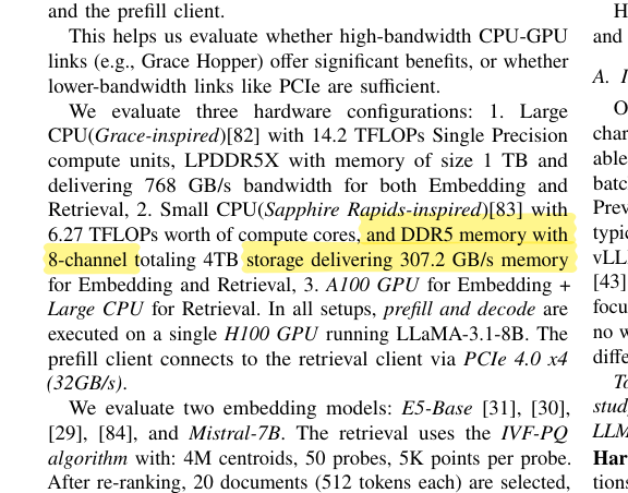 Screenshot of the multi-stage AI inference pipelines paper reporting DDR5-4800 bandwidth characteristics